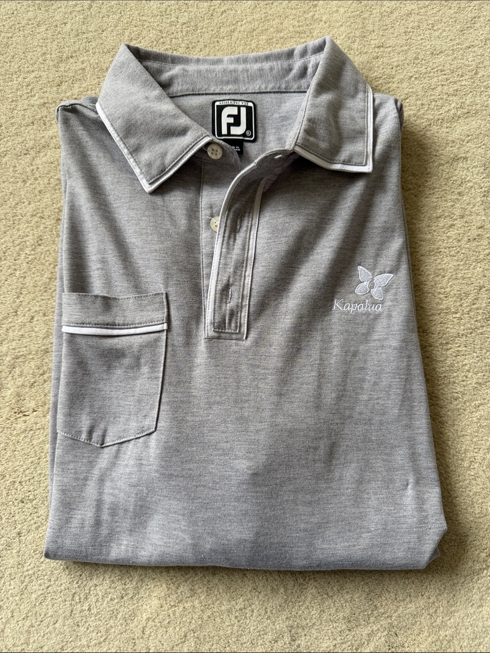 FootJoy Grey short sleeve jersey Polo with Kapalua embroidery